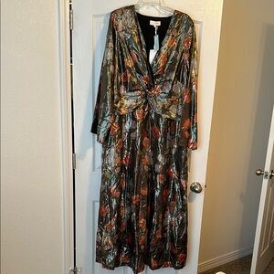 Elegant Multicolor Floral Maxi Dress Sz 2x from Anthropologie.